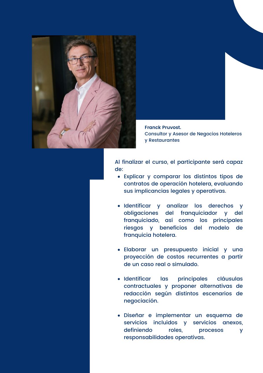 Curso Franquicia Hotelera, página 3 del folleto
